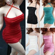 Hot Sale 1/6 Female Silk Suspender Skirt Dress Clothes Fit 12'' PH TBL Figure