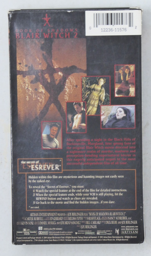 Book Of Shadows Blair Witch 2 (VHS, 2000) FORMER RENTAL TAPE - Foto 3 di 10