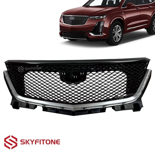 Fit 2020-2025 Cadillac XT6 Sport Front Grille W/Camera Hole Nickel Pearl Chrome