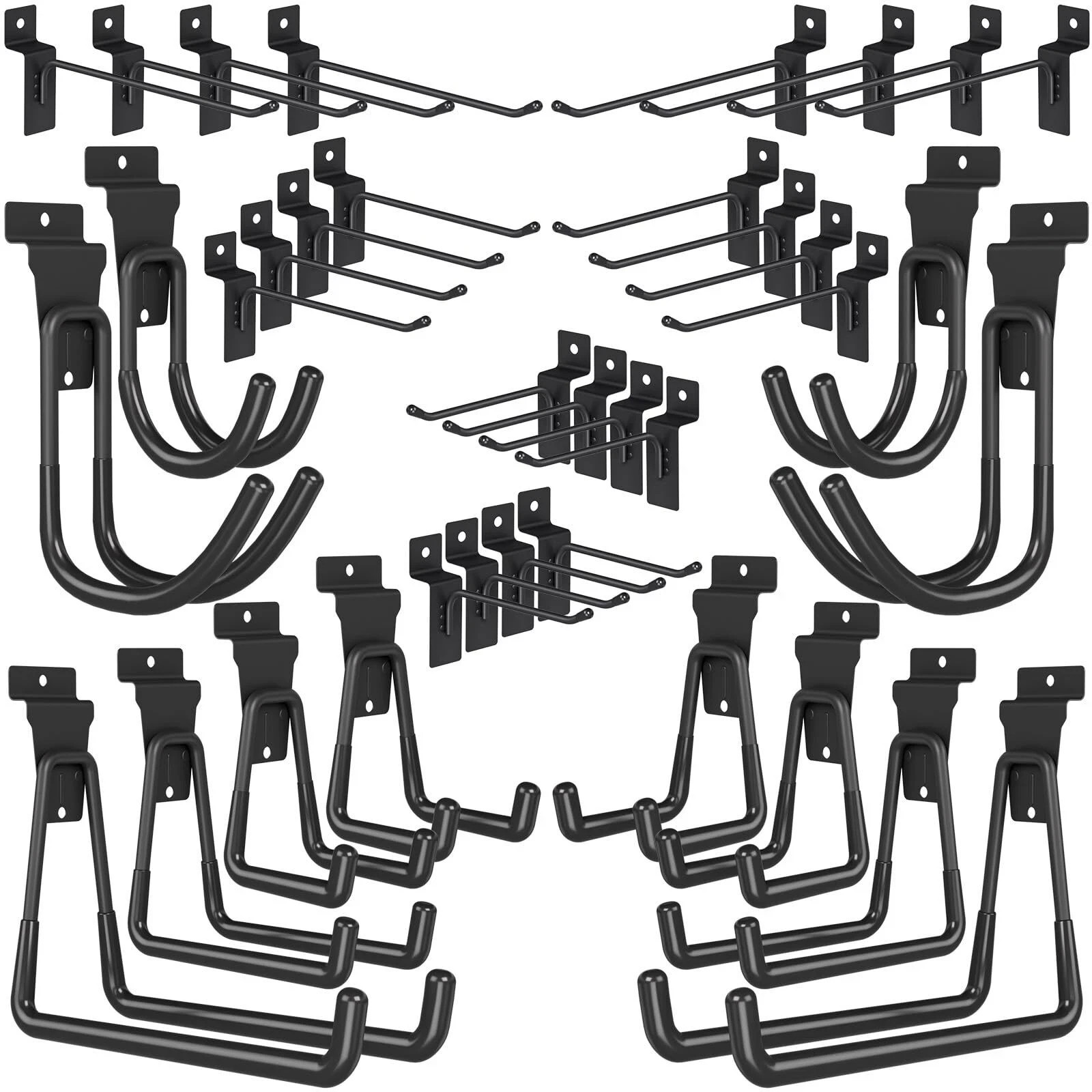 36 Pack Heavy Duty Slatwall Hooks Black Slatwall Panel Accessories Assortment...