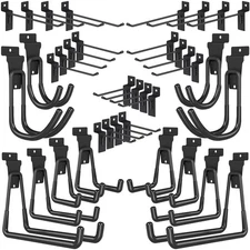 36 Pack Heavy Duty Slatwall Hooks Black Slatwall Panel Accessories Assortment...