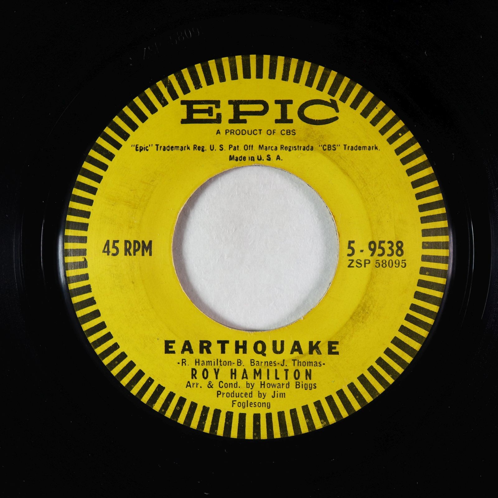 photo of Roy Hamilton - Earthquake - Epic Vg