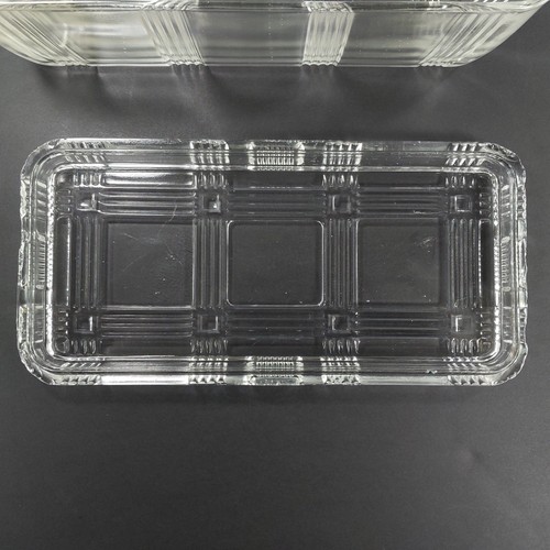 Vintage Hazel Atlas Glas Kühlschrank Behälter Schale mit Deckel Kreuzmuster - Bild 7 von 18