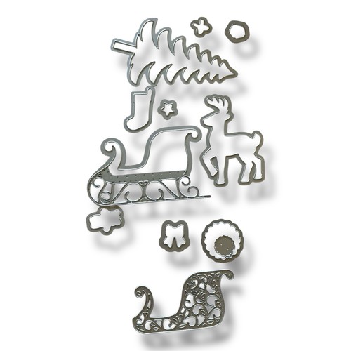 SANTA’S SLEIGH Framelits Stampin Up New Deer Trees Christmas - Picture 3 of 3