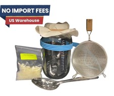 Deluxe Fresh Kefir Making Kit with Live Grains Jar Tools Priority Ship