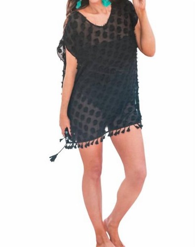 Jess Lea beach chic dotted coverup Black