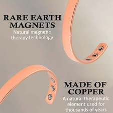 Pure Copper Magnetic Bracelet Arthritis Therapy Energy Bangle Pain Relief USA
