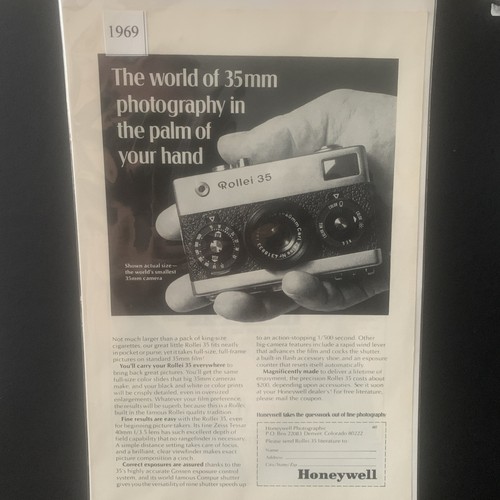 Vintage 1969 Honeywell 35mm Handfläche Werbung Werbung  - Bild 1 von 2