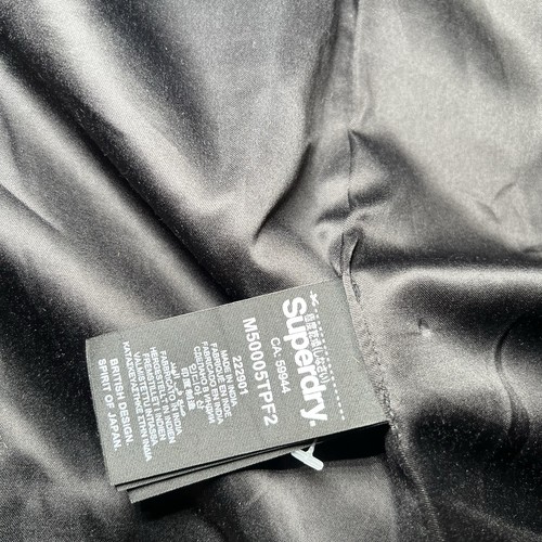 Superdry Tweed Herringbone Pea Coat Size Large Naval Melton Double Breast Grey - Picture 8 of 12