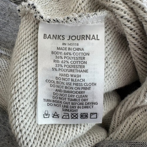 Banks Journal Large grau meliert Bio Baumwolle Rundhals L/S Herren Sweatshirt - Bild 11 von 11