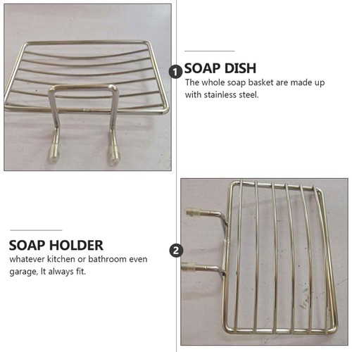 Sponge Holder for Kitchen Bathroom Soap Dish Waterproof Stainless Steel - Bild 6 von 12