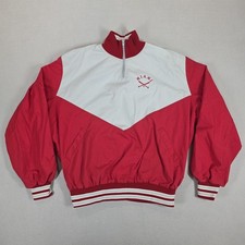 Vintage Miami University Red Hawks Baseball Jacket Mens XXL 1/4 Zip Collegiate