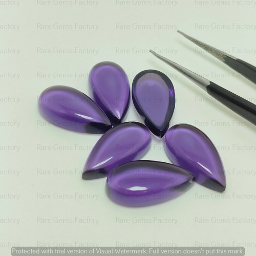 Natural Amethyst Pear Cabochon Loose Gemstone for Jewelry Making - Picture 9 of 10