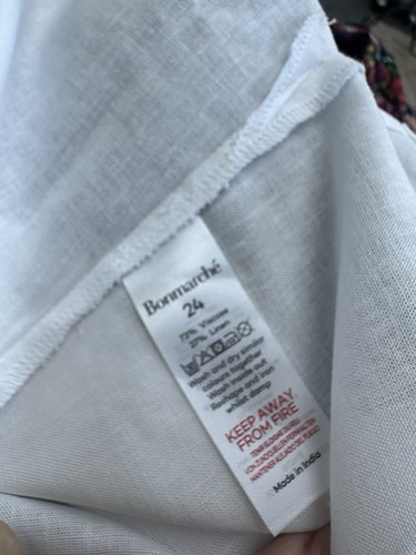 Top Bonmarche manica corta bianco misto lino taglia UK 24 NUOVISSIMO ETICHETTE - Foto 9 di 11