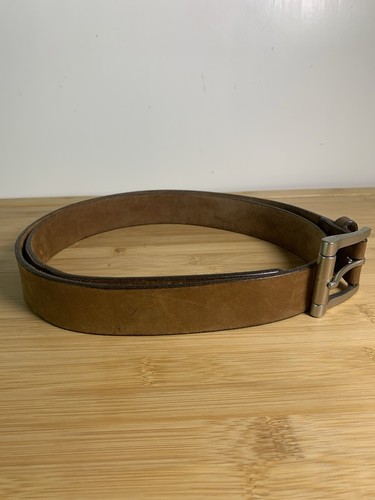 LL Bean Leder Herren Gürtel Braun Silber Schnalle Made In USA Größe 42 - Bild 2 von 5