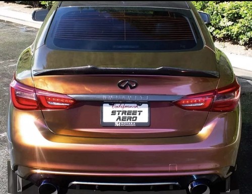 14-24 Q50 Rear Luggage Lid Nameplate Emblem Badge Logo Gloss Black - Bild 2 von 4