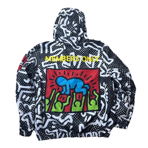 Members Only X Keith Haring Windbreaker Jacket Artwork Surfing Men's Women’s L - Picture 2 of 15