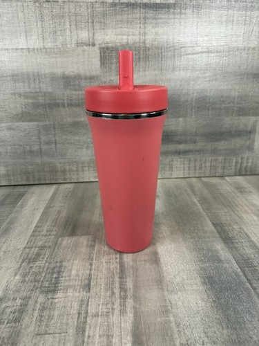 Lululemon Back to Life Tumbler 24 oz Straw Stainless Steel Pink Bottle White - Picture 5 of 10