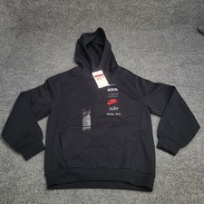 Nike Sweatshirt Kids Large Black Fleece Pullover Hoodie Sweater Boys Youth New