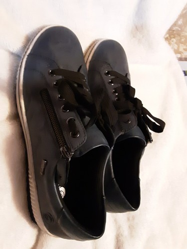 Remote Soft Halbschuhe Damen 40/9 schwarz Leder Low Top runde Spitze bequeme Schuhe - Bild 5 von 11