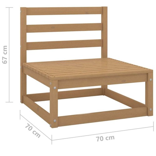Outdoor-Sofa 3-Sitzer Honigbraun Massivholz Kiefer - Bild 6 von 6