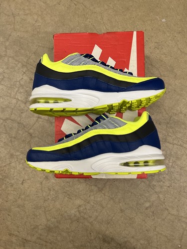 Nike Air Max 95 GS Blue Grey Volt Size 6.5 SUPER CLEAN W/ Box 307565-084 - Picture 3 of 5