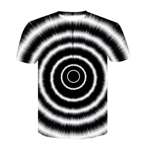 Black and White Graphic 3D Printed T-Shirt for Casual Outings, Travel, and Leisu - Picture 54 of 64