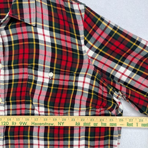 LAUREN JEANS Shirt Womens 2X Plus Flannel Plaid Western Roll Tab Cotton Red - Picture 14 of 16