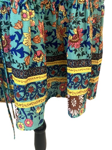 Falda Floral de Verano con Volantes Informales Colorida Hasta la Rodilla Talla Mediana - Imagen 4 de 8