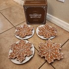 NEW S/4 Pottery Barn Gingerbread Snowflake APPETIZER Plates Holiday Christmas 