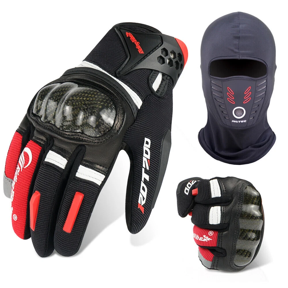 Motorcycle Gloves Men Touchscreen Motorbike Racing Riding Gloves with Balaclava