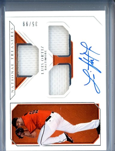 2019 Panini National Treasures Rookie Triple Material Ink #RTM-LO Luis Ortiz /99 - Bild 1 von 2