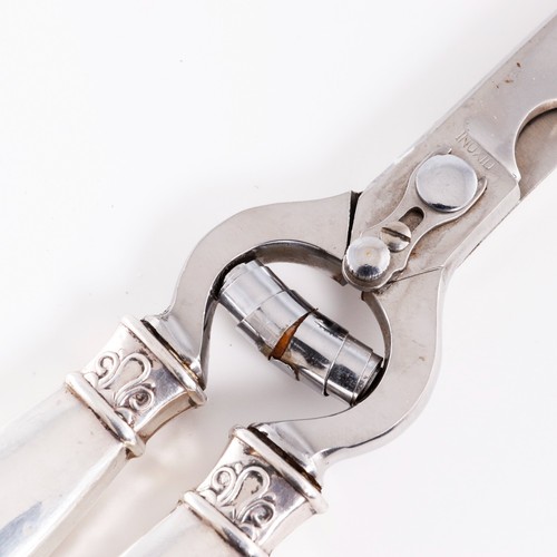 AMERICAN MID-CENTURY MODERN STERLING SILVER HANDLED POULTRY SHEARS JENSENESQUE - Picture 5 of 8