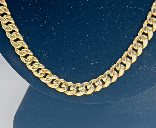 Stunning 10K Italy Solid Yellow Gold CUBAN Link Chain 25” ( 6 mm ) Free Ship - Picture 3 of 14