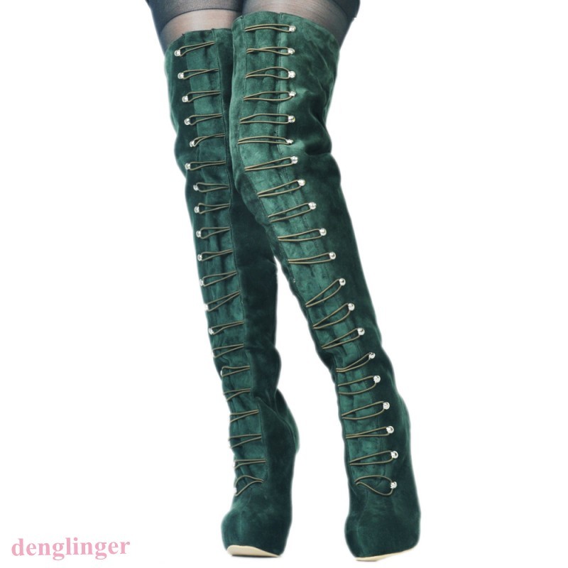 Occident Europe Donna Sexy Chic New Over Over New Knee Leg Booties High Stilettos US 282623 Occident Europe Donna Sexy Chic New Over Over New Knee Leg Booties High Stilettos US 282623