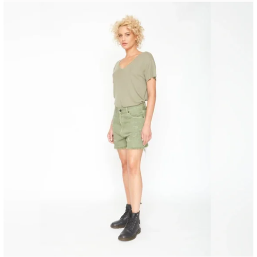 Free People X Sandrine Rose Short Shorts Army Green Size 27 NWT - Picture 3 of 10