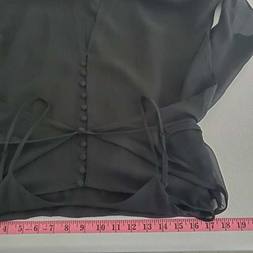 Karl Lagerfeld For H&M Damen schwarz Seide Kleid Größe 8 drapiert fließend Cocktail Neu mit Etikett - Bild 12 von 14