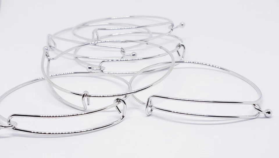 Brazalete Brazalete Alambre Accesorio Joyería Hágalo Usted Minov Desbloqueado Plateado, 6 Piezas Foto 3 de 3