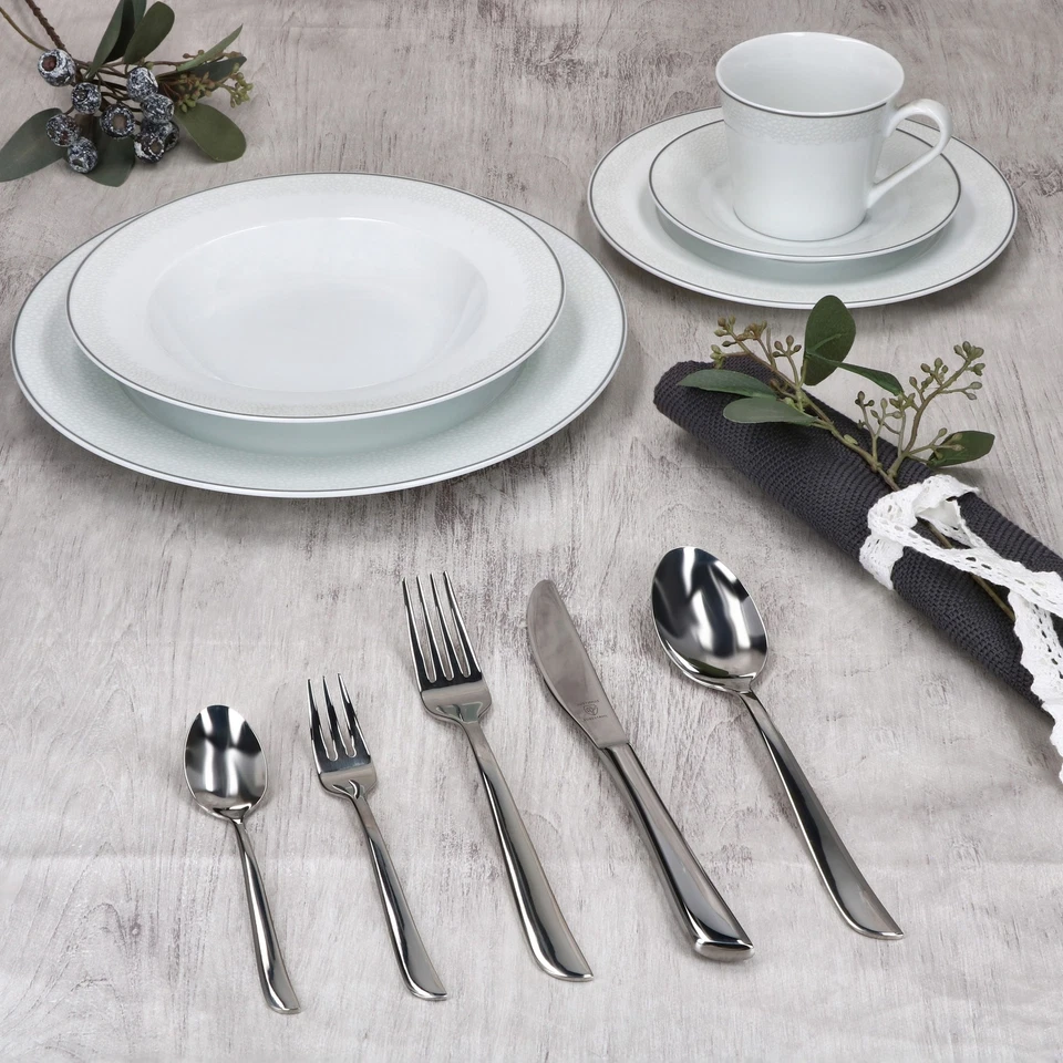 60tlg Twist Komplett-Besteck-Set für 12 Personen Messer Gabel Löffel Edelstahl - Bild 4 von 4