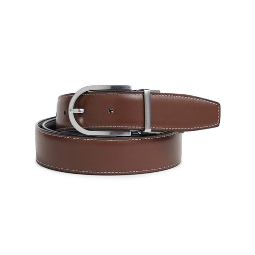 Giorgio Brutini schwarz/brauner Wendegürtel aus Leder mit weißen Nähten - Bild 8 von 13