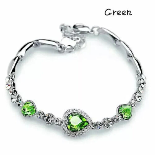 Hot Fashion Sexy Women Girls Crystal Jewelry Silver Plated Charm Bracelet Bangle - Picture 27 of 29