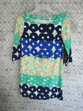 Old Navy Dress Size S Multi Color Floral Round Neck Back Zipper  Long Sleeve