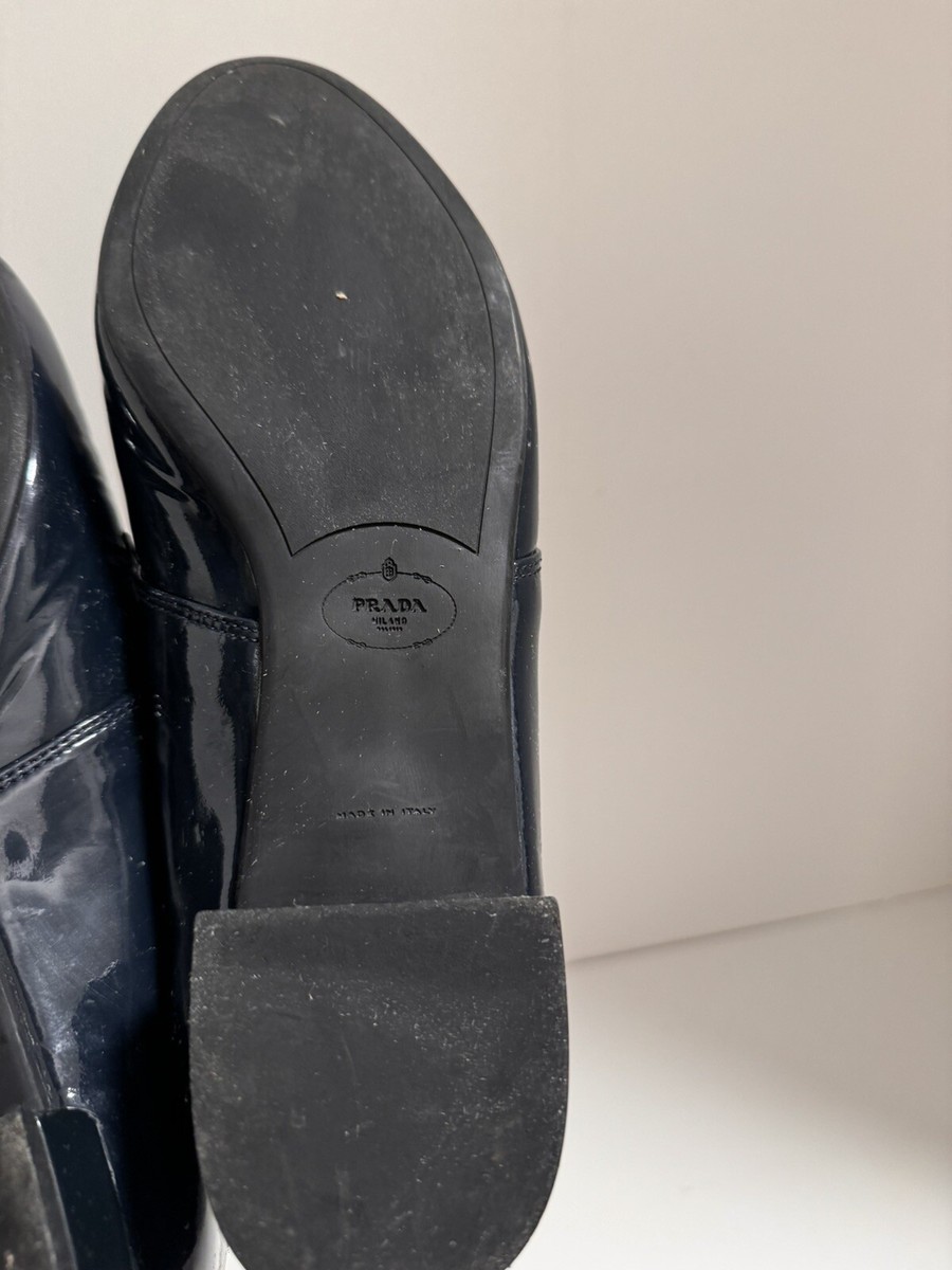 プラダ　パンプス　37.5 PRADA Women Blue Patent Leather Laced Shoes Oxford 37.5 | eBay