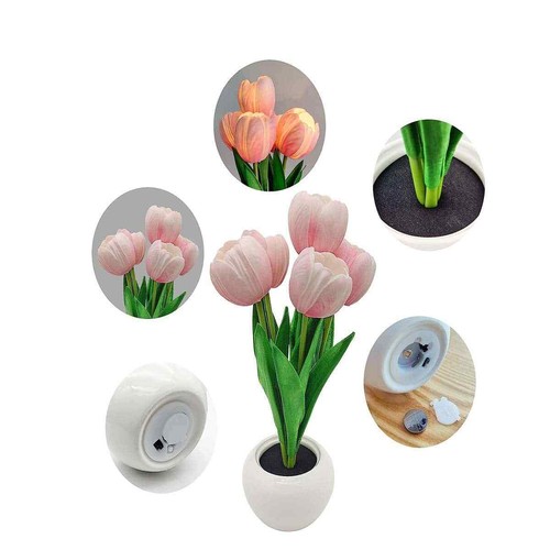 Flower Table Lamp Tulip Desk LED Night Light For Home Living Room Decor Artifici - Picture 6 of 10