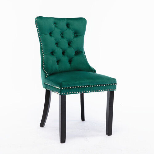 2PCS Velvet Upholstered Dining Chairs Set Button Tufted Leisure Bar Chairs NEW - Picture 47 of 94