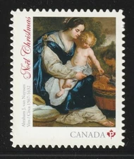 Canada #2797i, Christmas, Madonna and Child, Die Cut Booklet Stamp MNH 2014