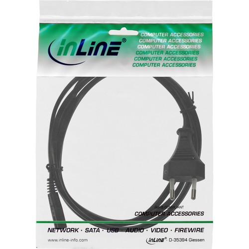 InLine® Netzkabel, Netzstecker auf Euro 8 C7 Stecker, 3m - Bild 2 von 2