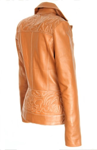 Lederjacke ECHT-Leder mit Steppung elegnant in cognac für Damen - Bild 7 von 11