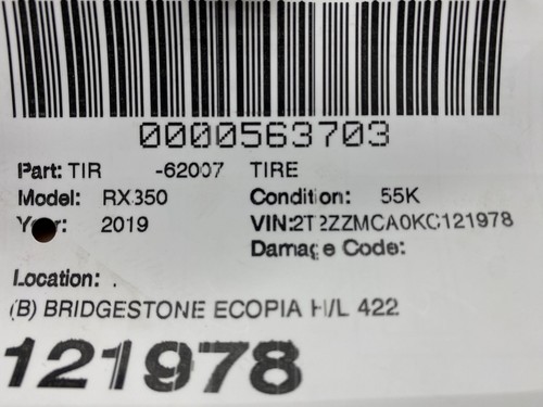 (B) BRIDGESTONE ECOPIA H/L 422 PLUS 235/55R20 102V TIRE 8/32NDS TREAD (DOT 0923) - Picture 12 of 12