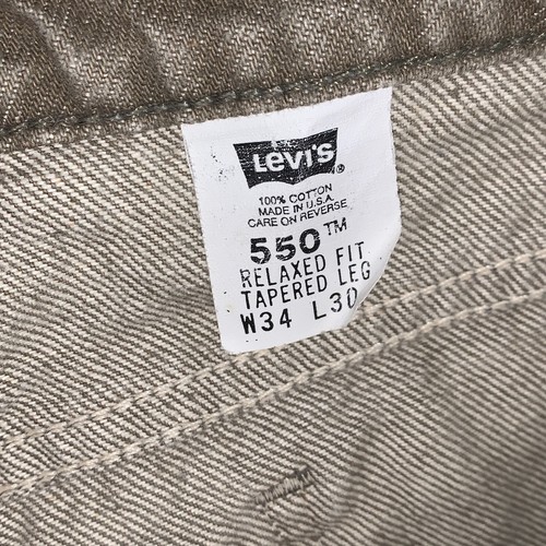VTG Levis 550 Jeans Mens 34x30 Relaxed Fit Brown Denim Orange Tab Made in USA - Imagen 5 de 6